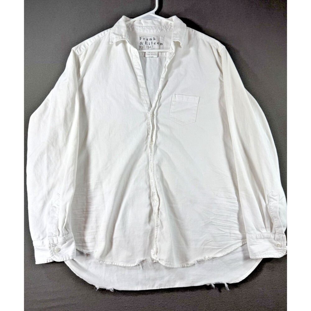 Frank And Eileen Shirt Womens SZ XL Eileen White 100 Cotton Button Up Relaxed